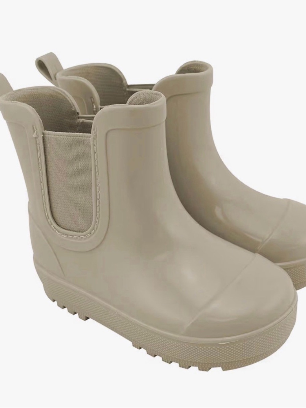 BEARPAW Kids' Chelsea Waterproof Rain Boots, Taupe Gloss Sz 13 kids